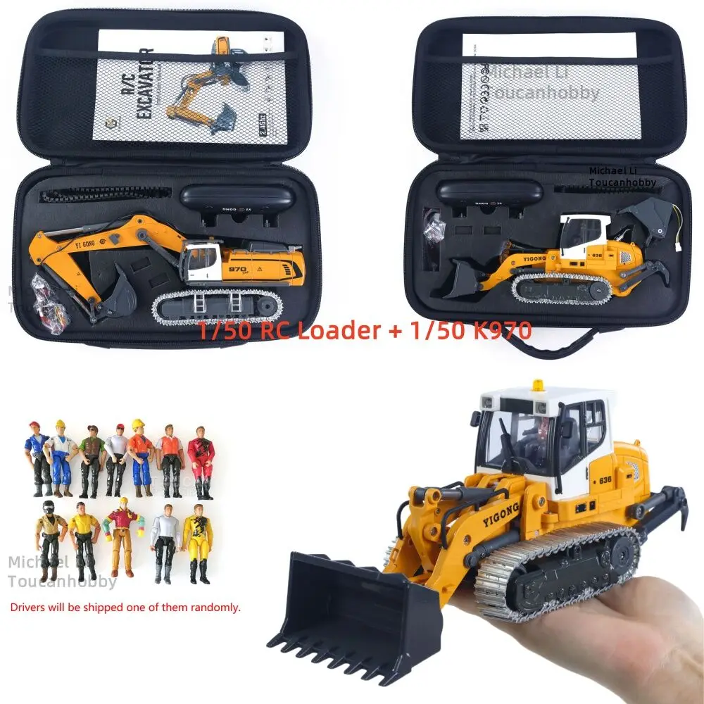 

In Stock 1/50 K970 RC Excavator LR636 RC Loader Metal Bucket Tracks Ripper RTR Model Light Sound Battery Construction Truck Toy