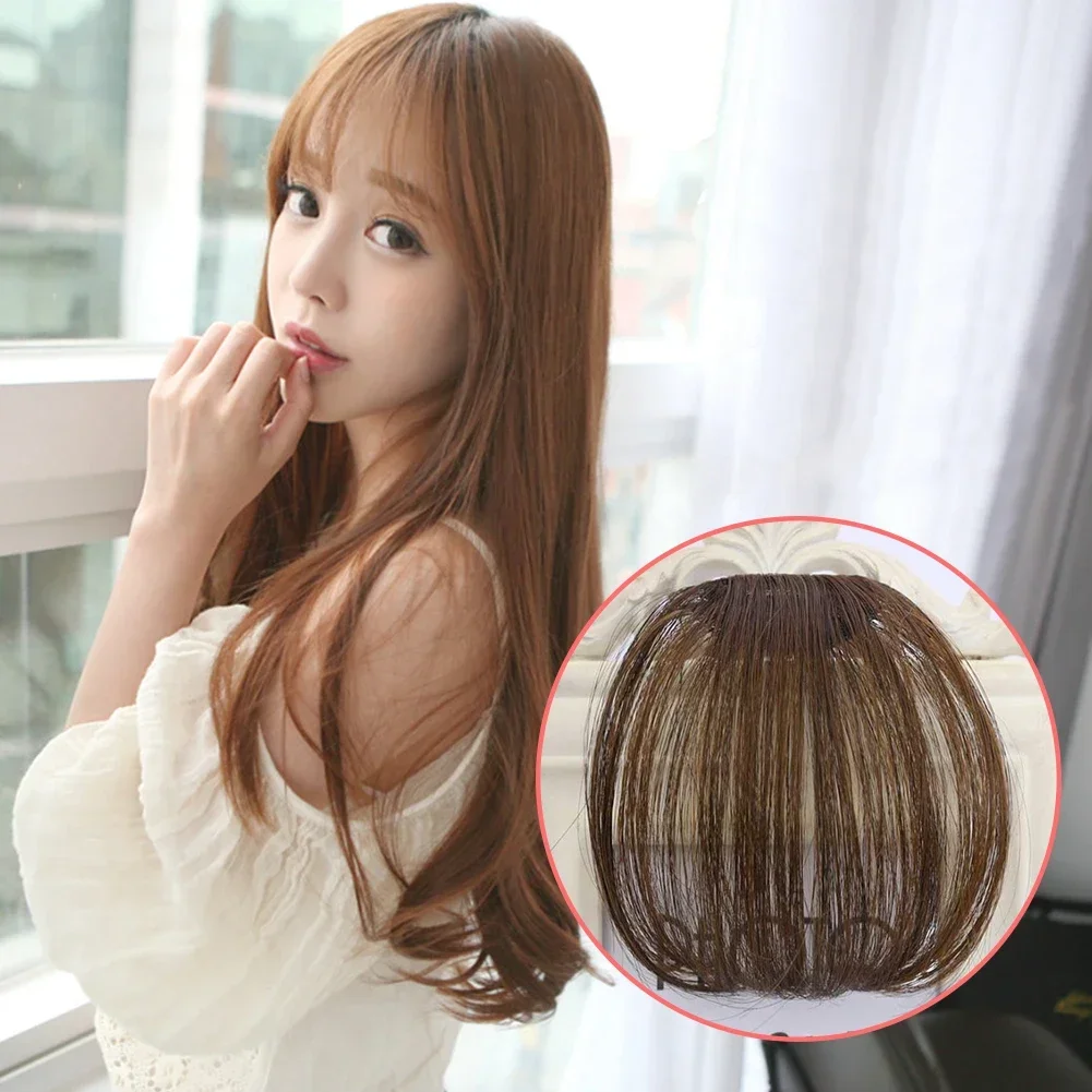 Fake Air Bangs Synthetic Hair Extension Soft Light Air Hair Bangs Clip On Hair Extension False Straight Hair Bangs Fringe