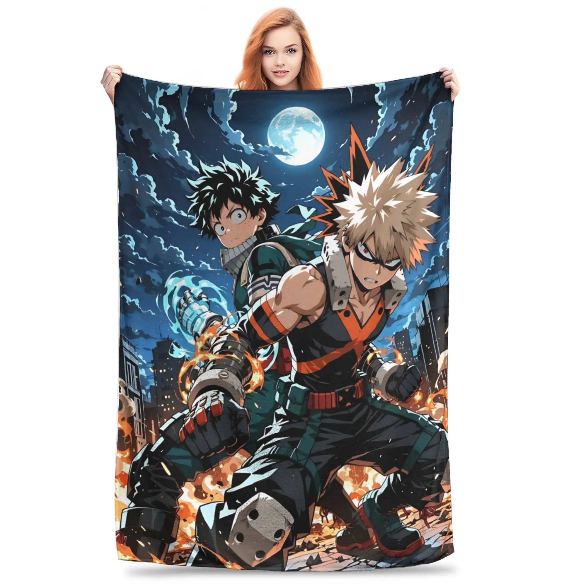 1PC Home Izuku Midoriya  Blanket Throw Super Cosy Plush Living Room Sofa