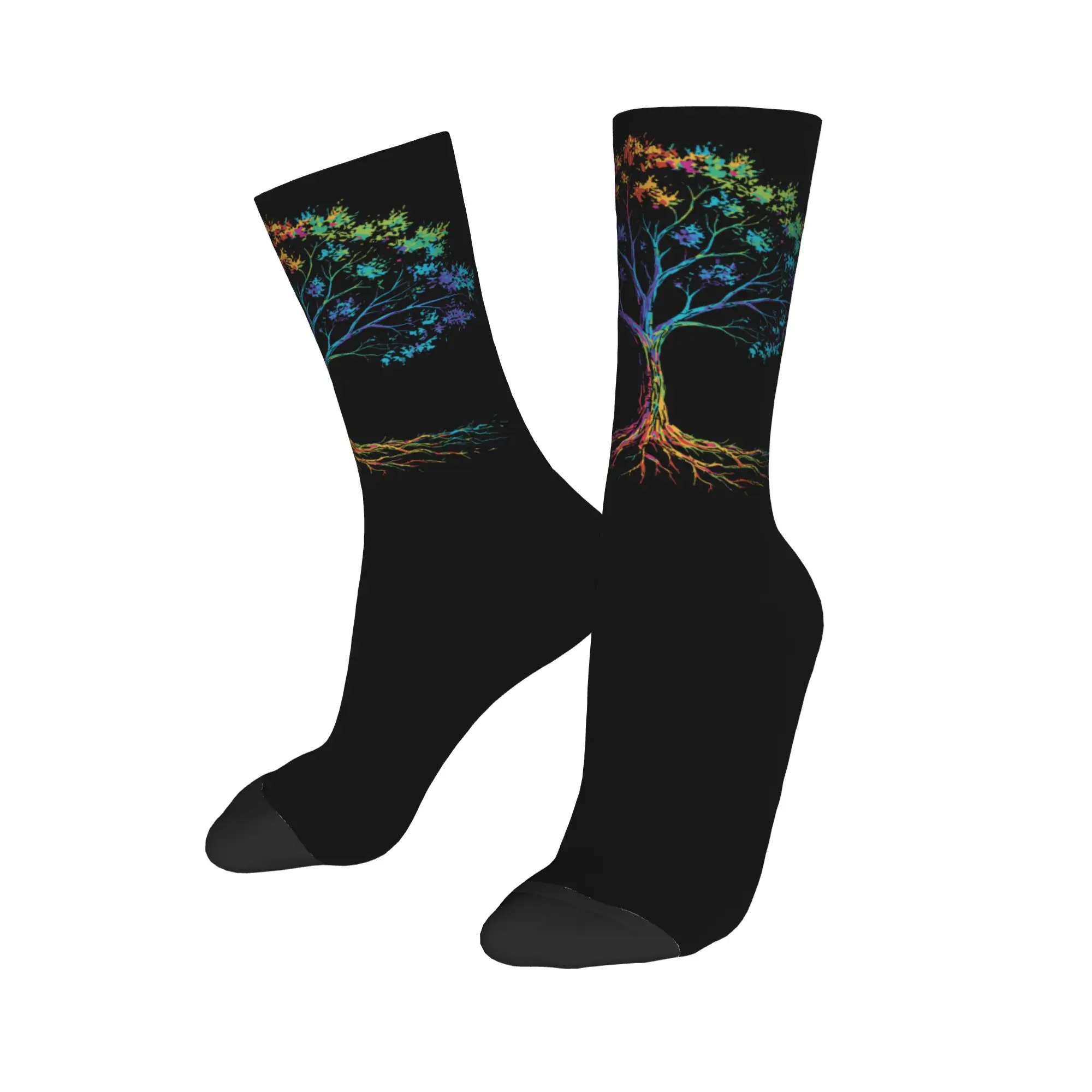 Hip-hop Tree Life Rainbow LGBT Gay Pride Flag Ally Sports Socks  Polyester Crew Socks for Women Men Sweat Absorbing