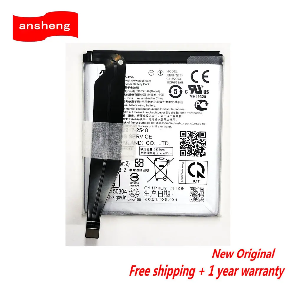 Original 4000mAh C11P2003 Battery For ASUS Zenfone 8 Zenfone 8 mini Zenfone 8 5G Genuine Phone Batteries