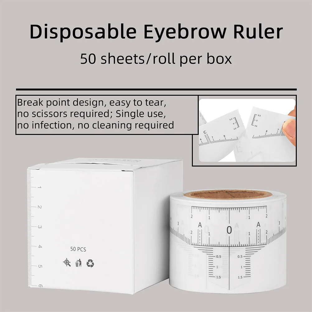 50 قطعة قالب الحاجب القابل للتصرف حاكم أداة تحديد المواقع المهنية لقياس خطوط الحاجب المتناظرة المشكل دليل النساء #5