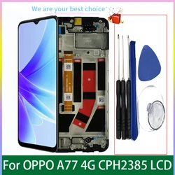 Écran LCD d'origine avec cadre pour OPPO, modèles d'écran tactile, pièces de rechange de Hébergements eur de panneau, A77, 4G, 6.56 pouces, CPH2385