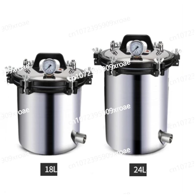 

Vertical Portable Stainless Steel Pot Sterilizer Autoclave Fully Automatic High Temperature Pressure Steam Pot 18L/24L