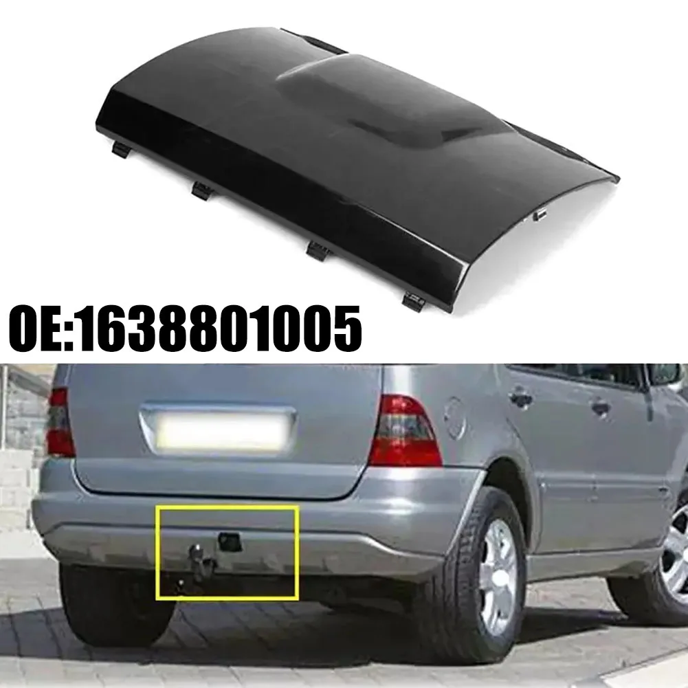 For Mercedes-Benz W163 ML320 ML350 1998-2005 Rear Bumper Tow Hitch Hook Cover Cap Black ABS Replacement Part A1638801105 1638801