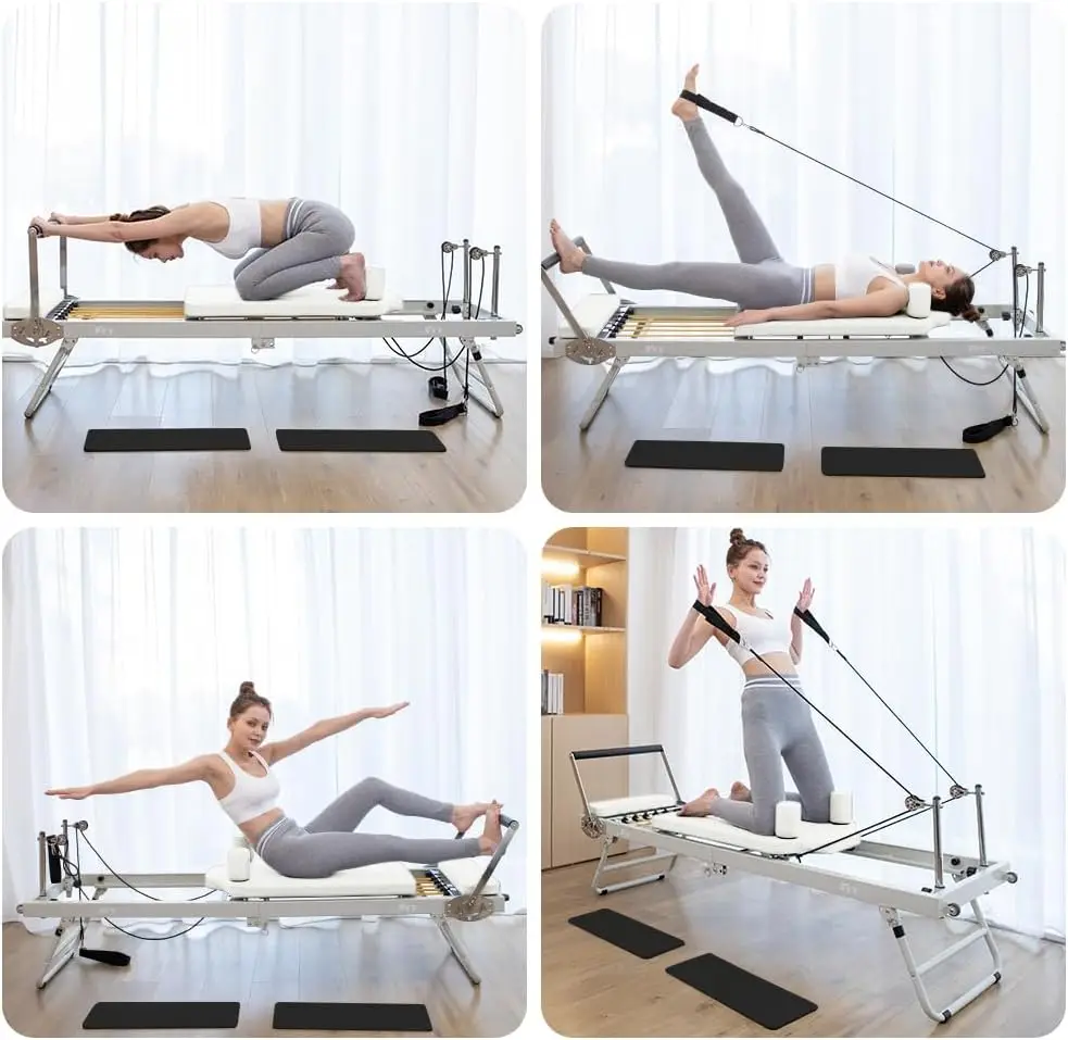 Foldable Pilates Reformer, Pilates Machine & Equipment for Home Use and Gym Workout, Suitable for Beginners and Intermediate Use