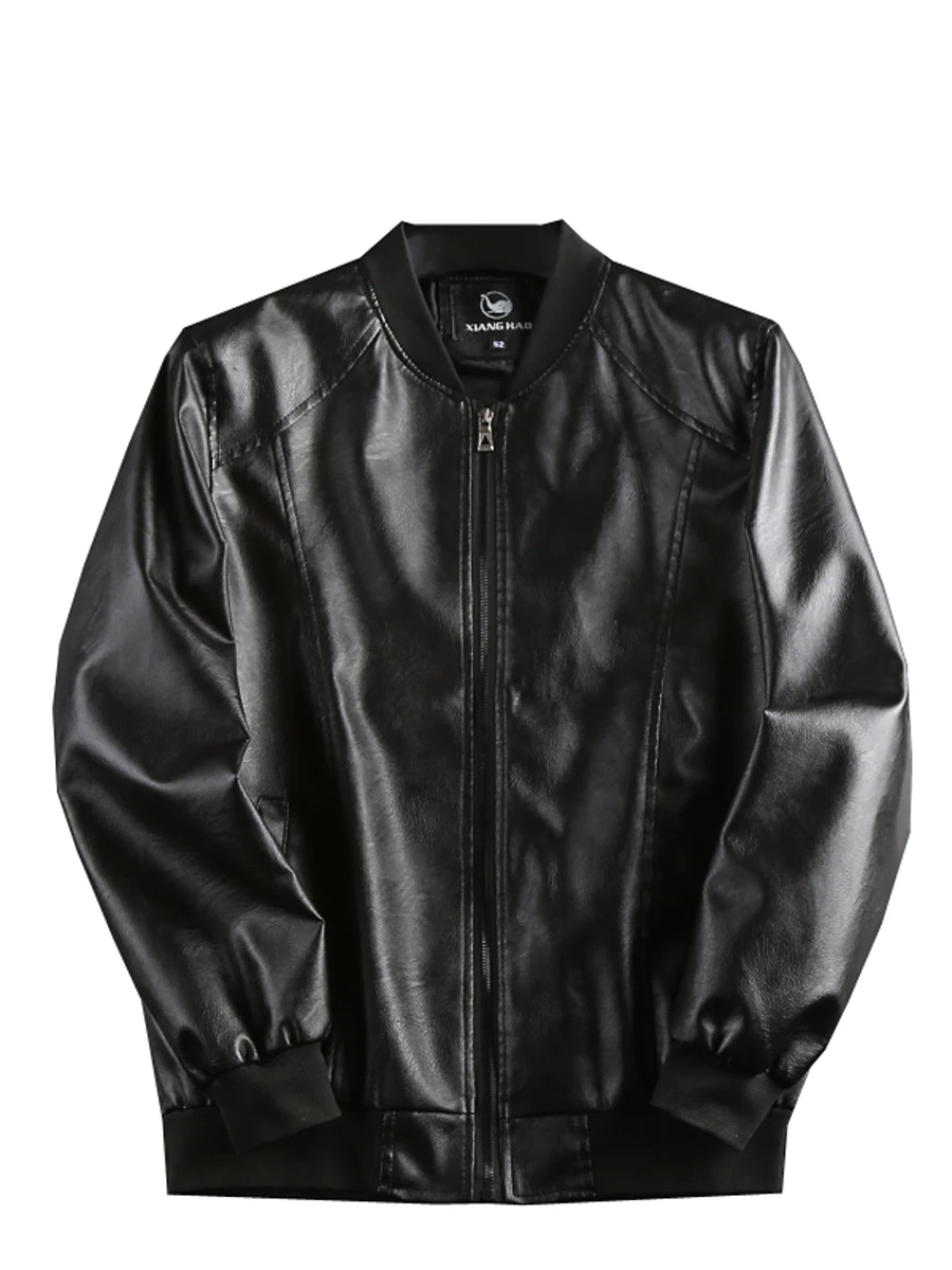 

Men's Versatile Baseball Collar PU Leather Jaet Waterproof Dustproof Spring Autumn New Sle Faionable Urban Long Sve ...