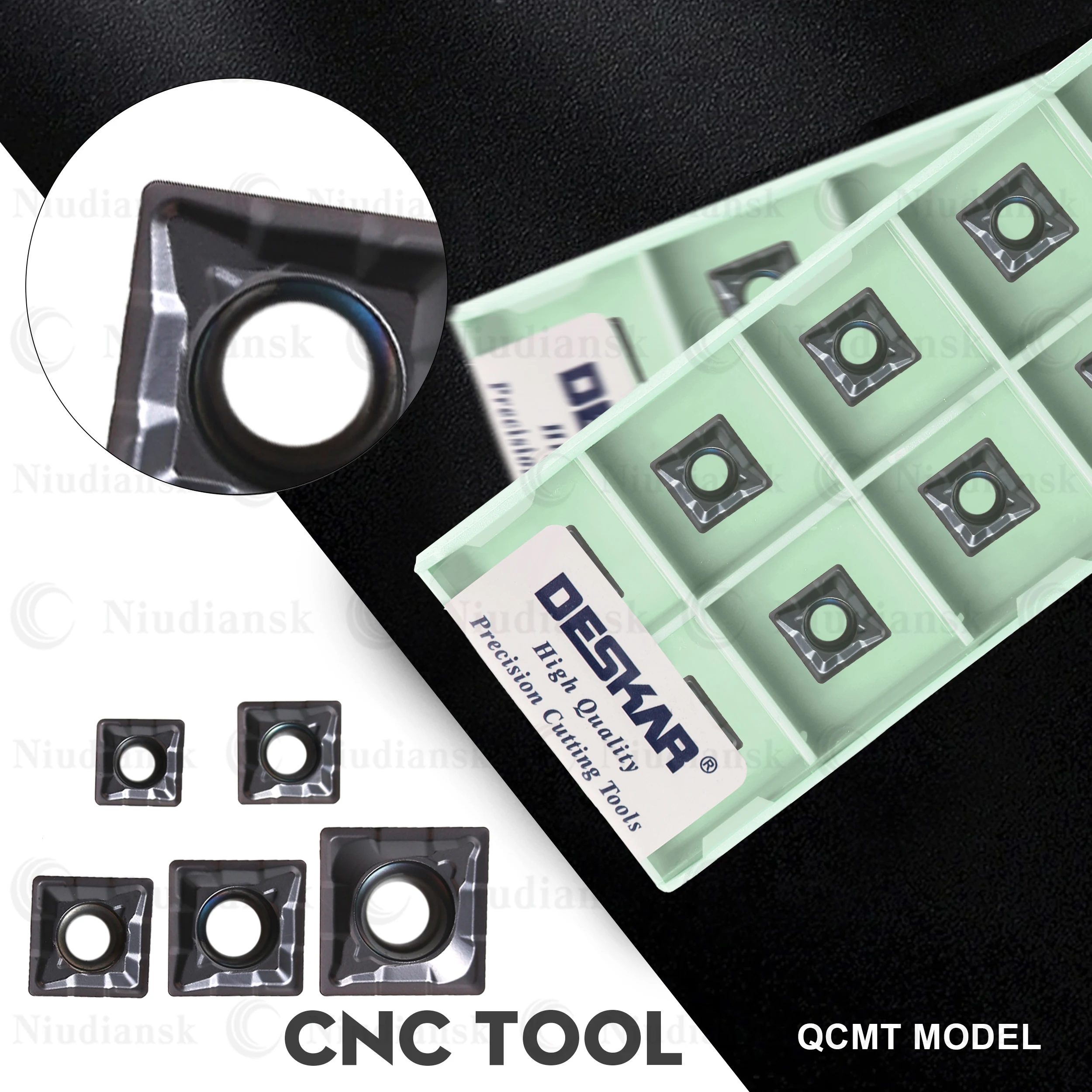 DESKAR Blades QCMT050204 QCMT060204 QCMT070304 QCMT080304 QCMT10T304 CM LF6018S CNC Lathe Cutter Carbide Inserts Turning Tools