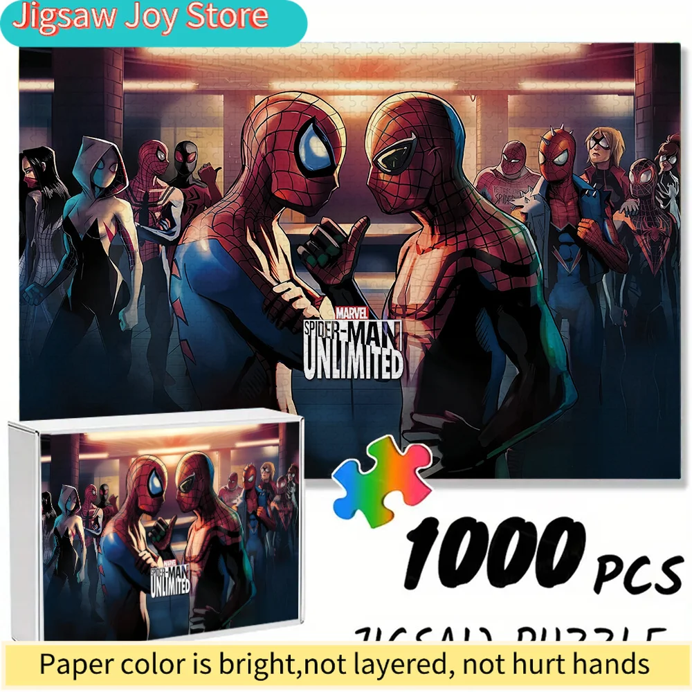 

Marvel Themed Seamless Jigsaw Puzzle Z11.1-50, Spider-Man Multiverse Multiple Spider-Men Gathering Design - Durable Thick DIY