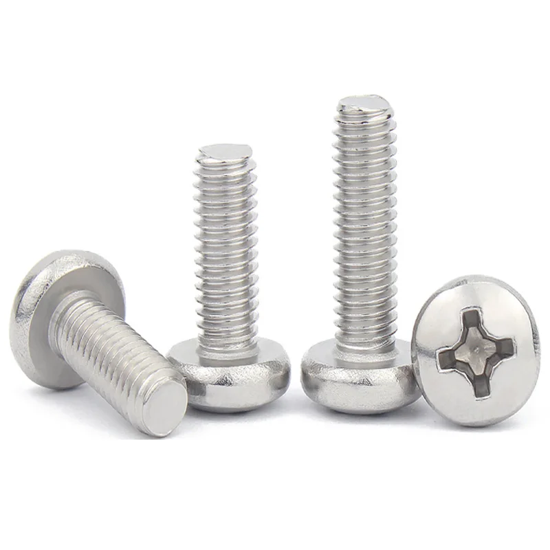 50X M1 M1.2 M1.4 M1.6 M2 M2.5 M3 M4 Mini Micro Small  A2 304 Stainless Steel Cross Phillips Pan Head Screw Round Bolt 2-30mm