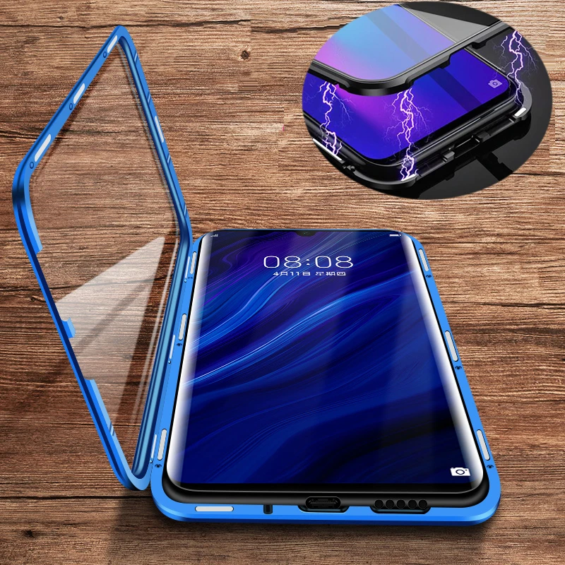 

Double-sided Glass Metal Magnetic Case For Samsung Galaxy Note 10 Plus Full Protection Front and rear Cover Cases