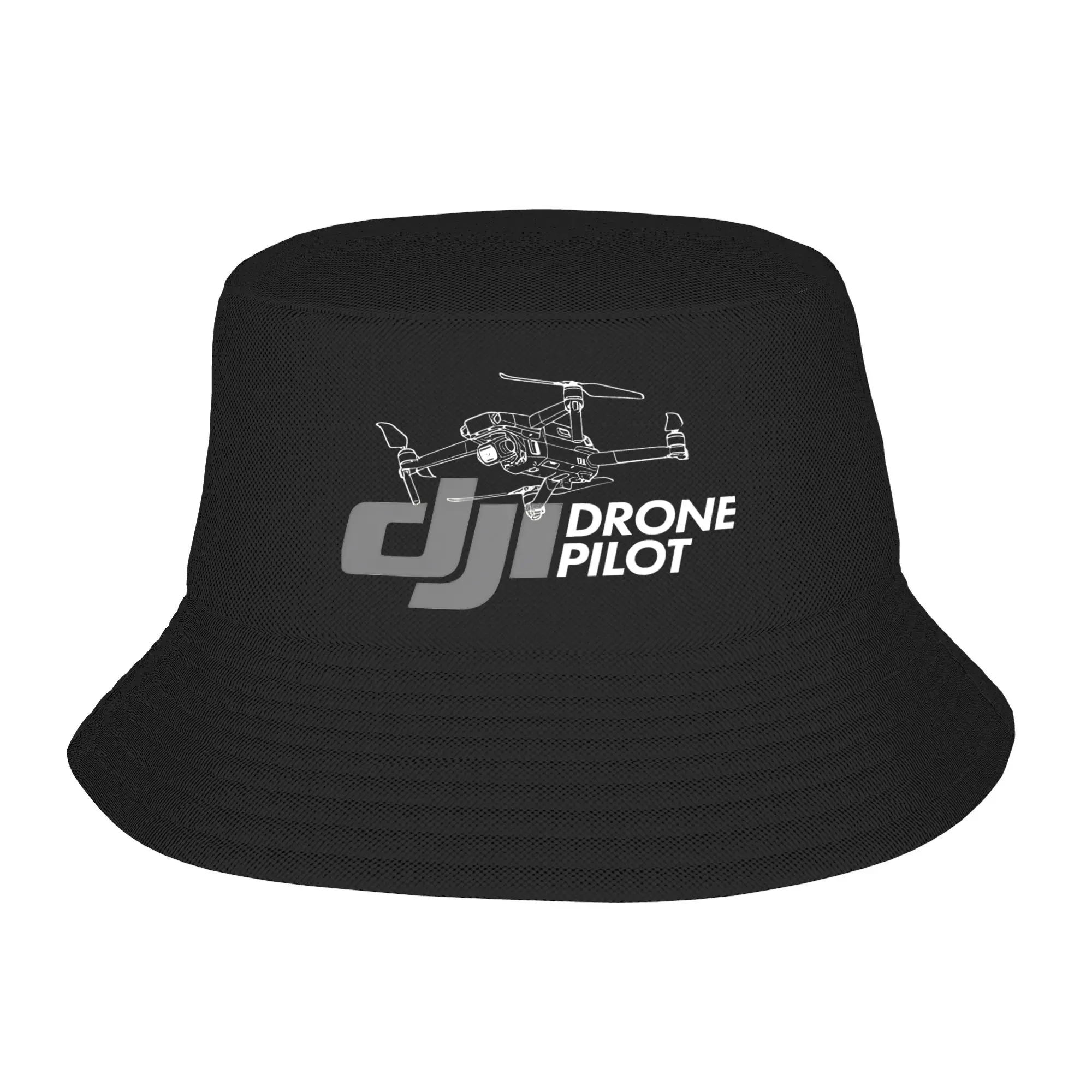 Unisex D-djis Drone Pilot Logo Bucket Hat  Personality Fisherman Hats Spring Trendy Fishing Caps Harajuku Printed Sun Hat