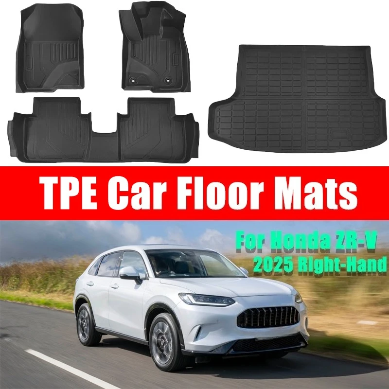 TPE Car Floor Mats for Honda ZR-V 2025 Right-Hand Drive Version All-Weather Durable Waterproof Non-Slip Trunk Liner Auto Parts