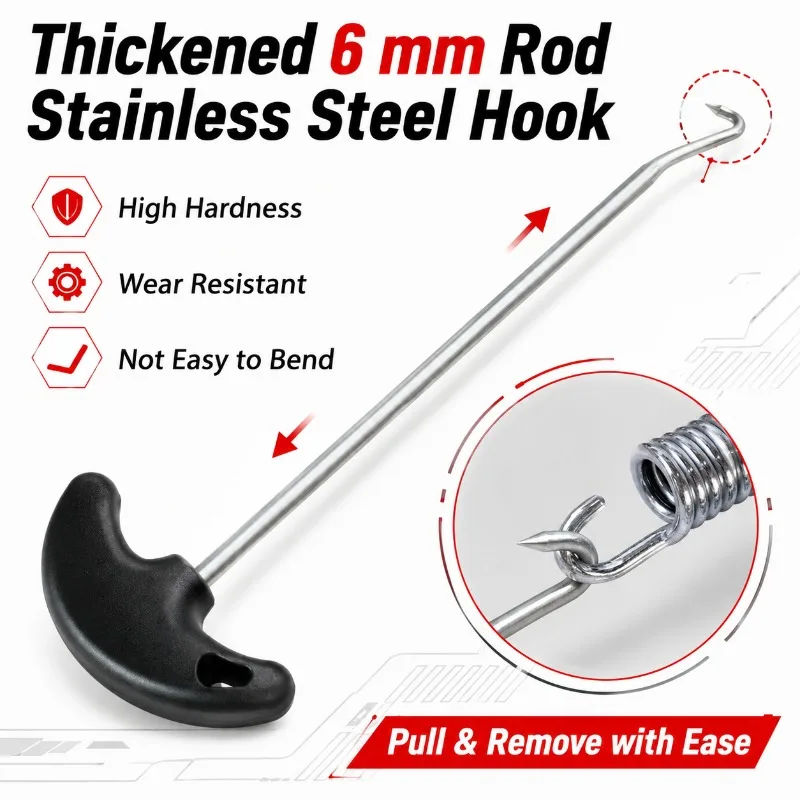 Heavy Duty Motorcycle Spring Puller Hook Tool Stainless Steel T Handle for Exhaust Kickstand Clutch Brake Repair Installation