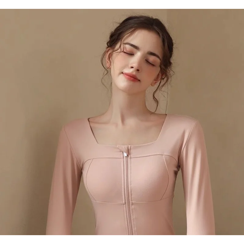 New Yoga Clothes for Women Autumn Winter with Chest Padded Jackets Slim Running Sports Quick-drying Fitness Clothes