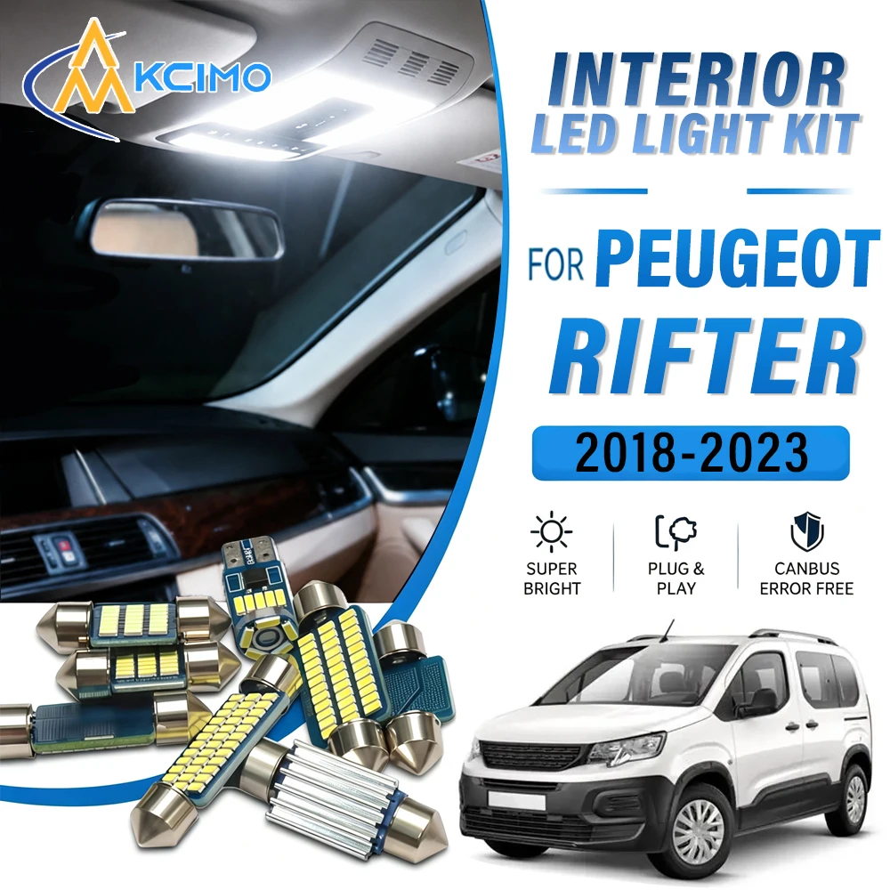 For Peugeot Rifter 2018-2023 Canbus Compatible Auto Interior LED Lamps, Car Indoor Light Bulbs, OEM Replacement