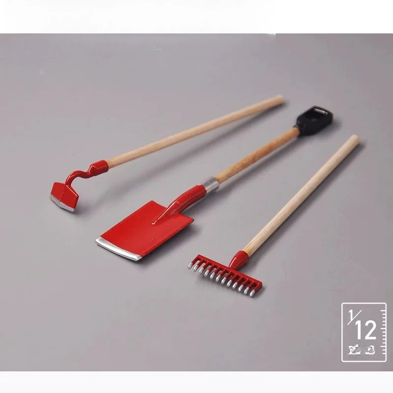 Handmade 1/12 Scale Shovel Hoe Labor Tools Hardware Tools Scene Accessories Suitable for 6inch Action Figure Doll