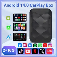 2025 3 en 1 Android 14,0 CarPlay Ai Box cableado a adaptador WIFI USB automático inalámbrico para Youtube Netflix Universal TV Box Plug And Play