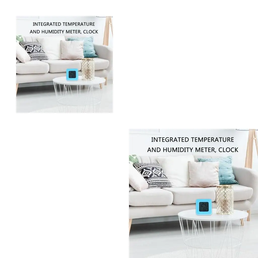  Multifunction Indoor Temperature Humidity Digital Meter Guage with Clock, Easy to Read Energy Saving for Home Aesthetics