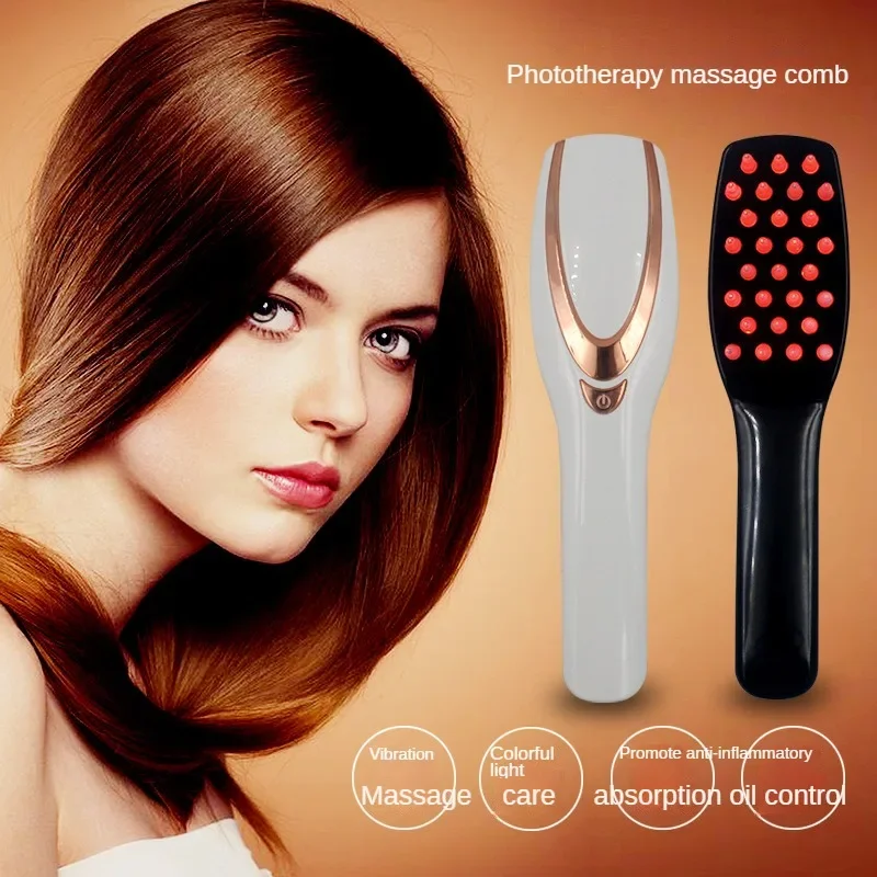 Convenient Electric Massage Comb Head Massage Comb Scalp Care Household Instrument Vibration Colored Light Hair Care Comb