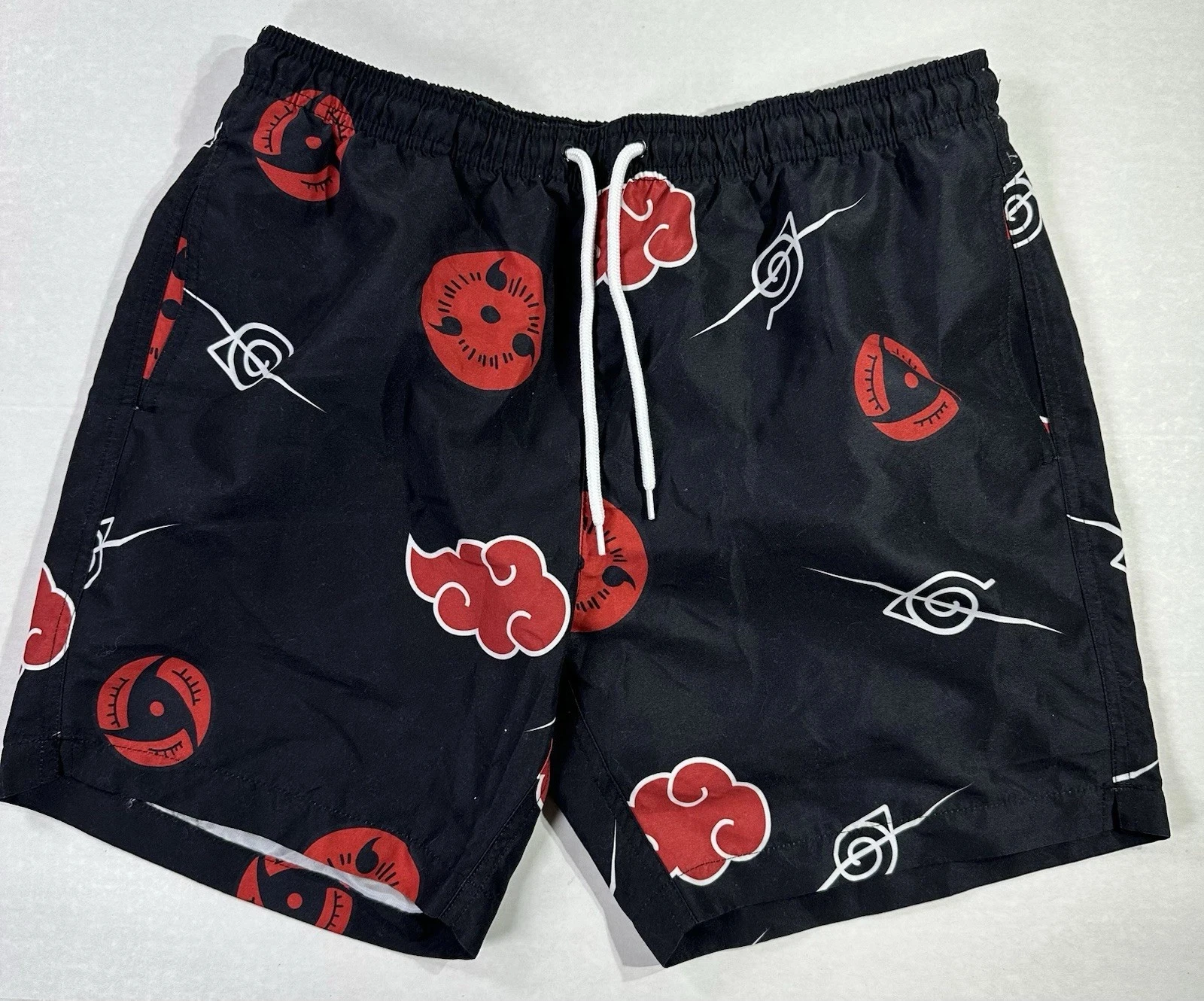 Naruto Akatsuki Sharingan Symbol All Over Print Swim Trunks Family Matching Oversized Pants Suitable for Daily Wear and Training