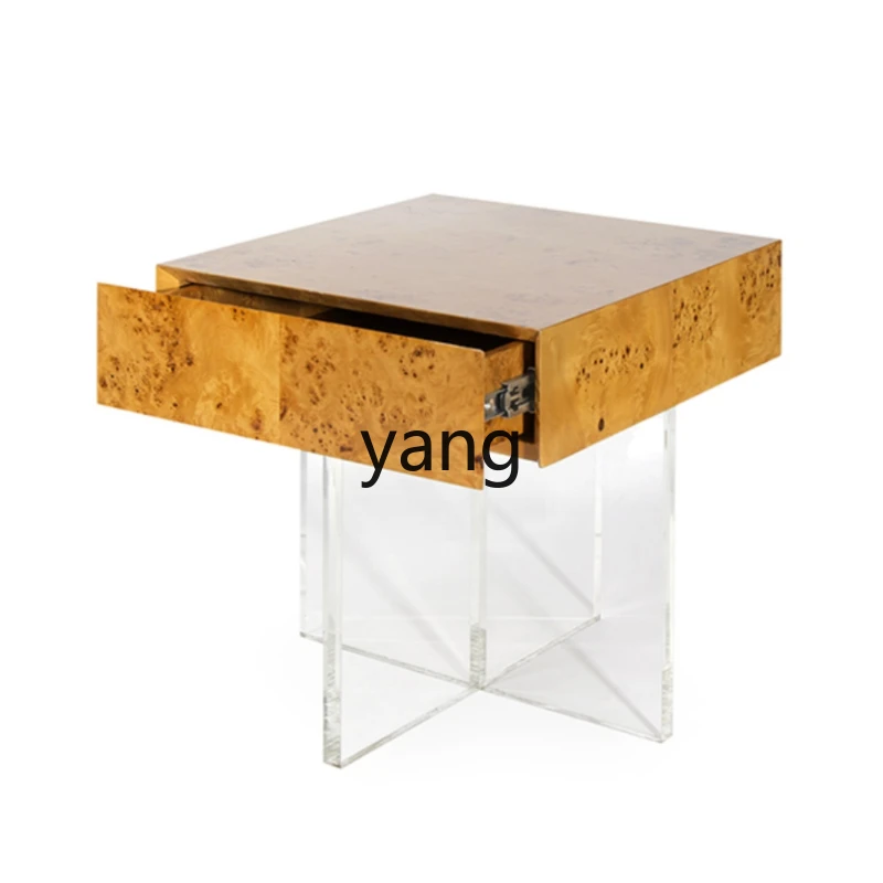 LH acrylic pomegranate veneer plexiglass living room sofa corner bedroom bedside table