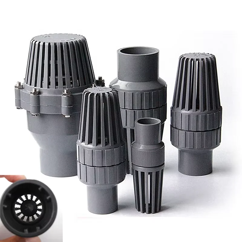 

32~160mm UPVC Check Valve Bottom Valve, Garden Irrigation Water Pipe Connector Fittings Aquarium Fish Tank Tube Joint Adapter