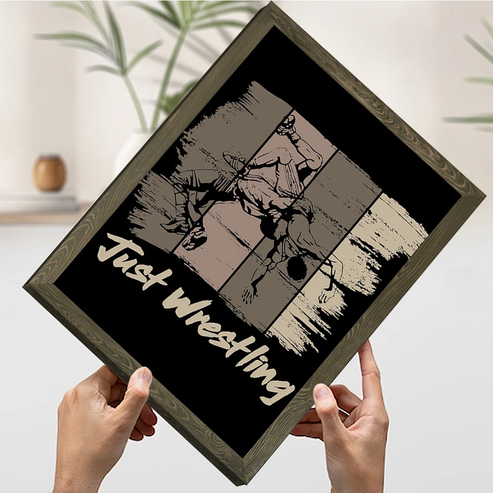 Just Wrestling مضحك Wre الطباعة ملصق تخصيص صور الرسم على لوحات القماش الجدارية هدية لتزيين الغرفة الجدارية الداخلية #3