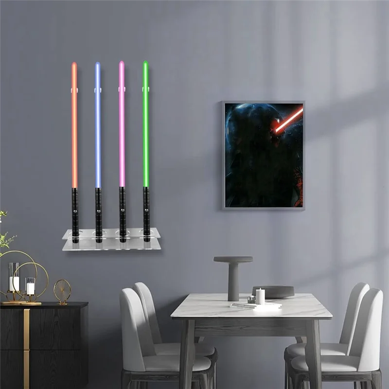 Acrílico Lightsaber Wall Mount Stand, Light Saber Display Rack, Suporte de parede para a maioria dos sabres de luz