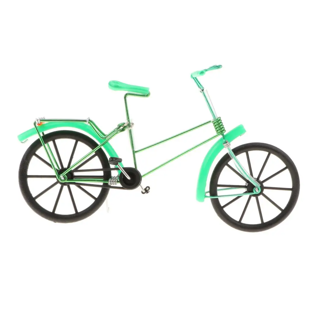 1:10 Vintage Diecast Bike Model Handicraft Decorative Toy - Green