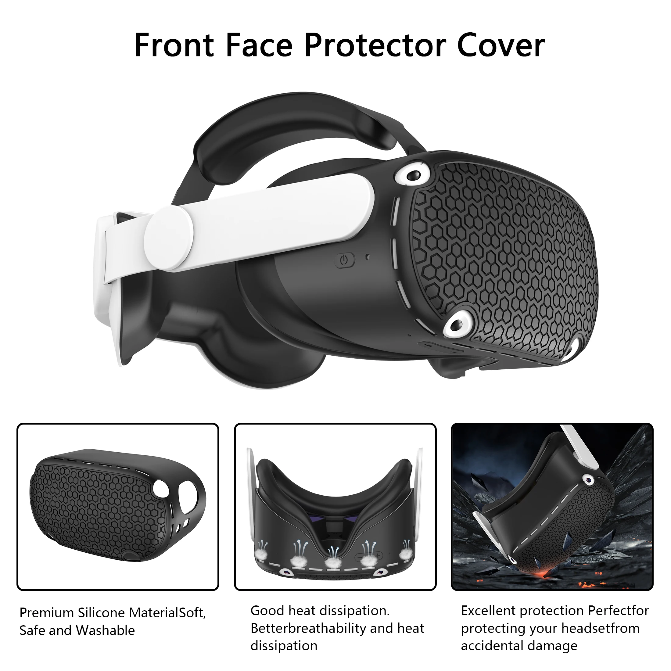 For Meta Quest 2 Accessories Face Cover Contorller Grips Lens Cover VR Silicone Covers VR Thumbsticks Cover Disposable Eye Cover