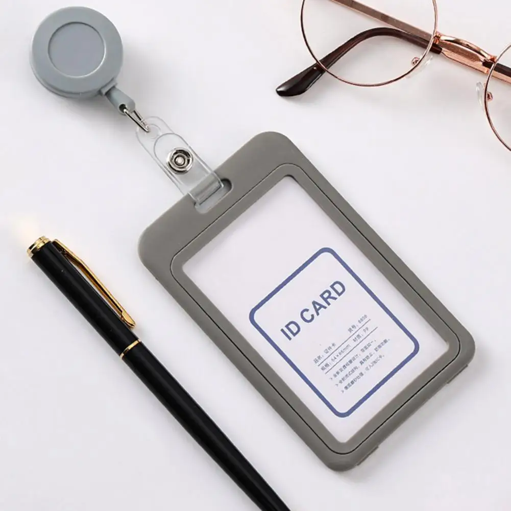 Work License Id Card Holder Aluminium Alloy Staff Badge Holder Secure Id Card Case for Work Permits Employee Name Badges