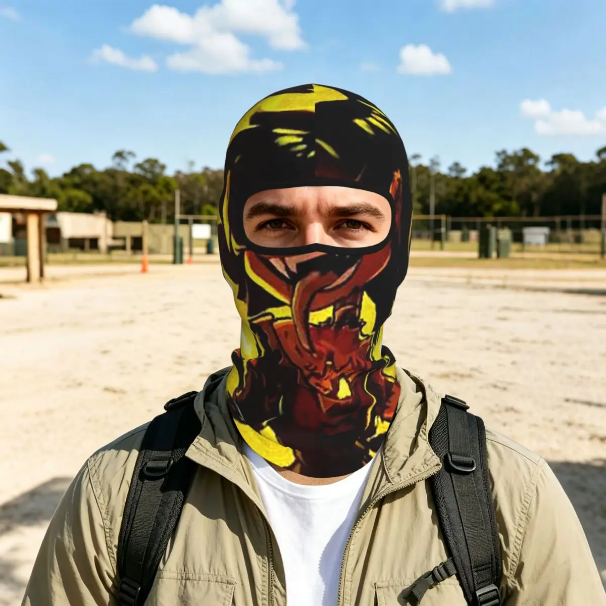 Game Murder Drones Breathable Thin Balaclava Full Face Mask Sun Protection Neck Gaiter For Motorcycle Cycling Fishing Outdoor