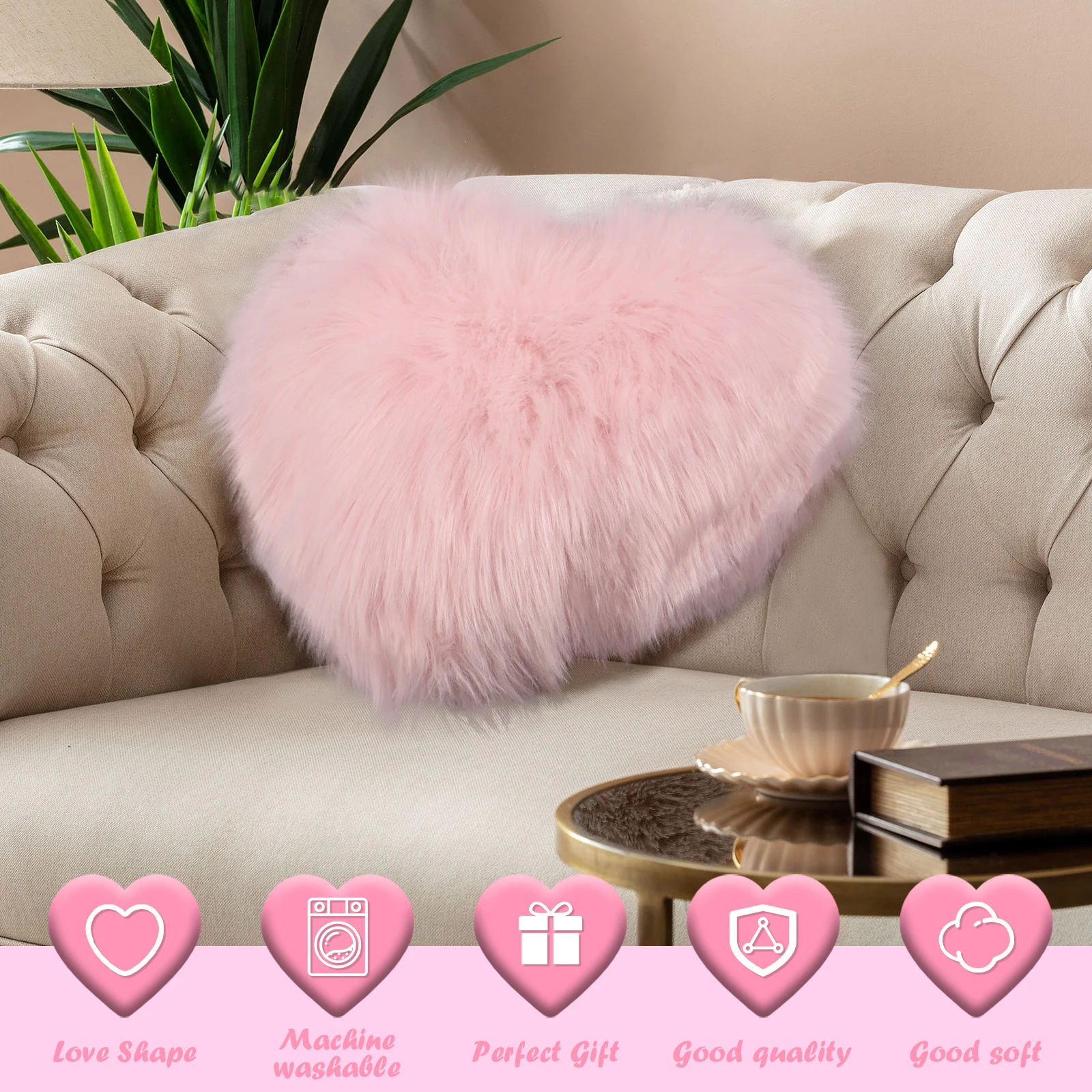 Heart Pillow Decorative Cute H - Bolster Pillow Long recension och pris