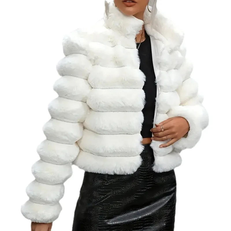 Women's autumn and winter new style faux fur jacket short, versatile for women, European and American style