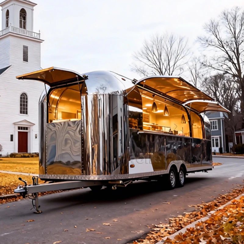 

Street Commercial Mobile Food Truck Doner Kebab Burger Tacos Fried Chicken 7 Meter Food Trailer with Full Kitchen