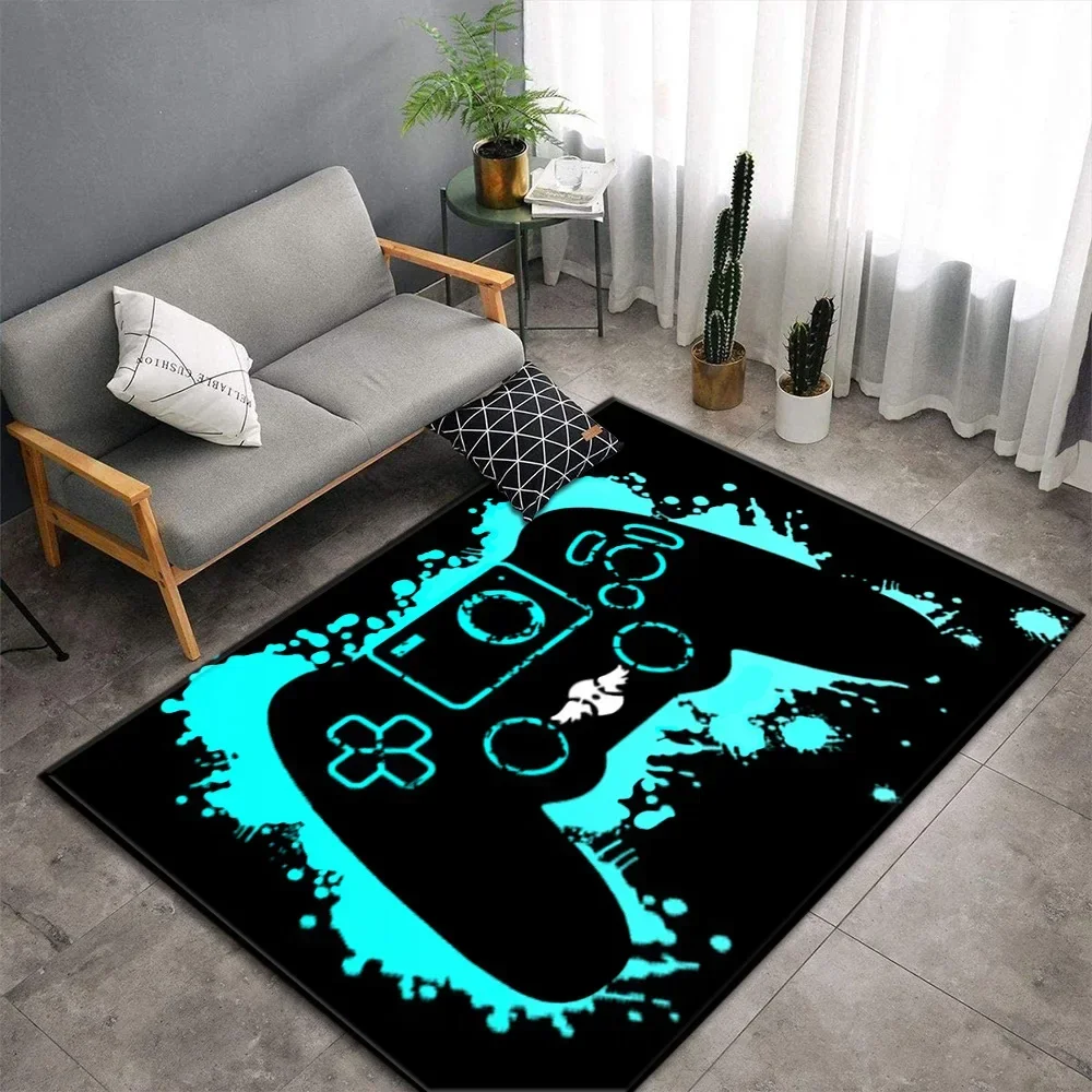 Cartoon Game Console Carpet for Living Room Video Game Children Player Area Rug Soft Anti-slip Bedroom Entrance Floor Mat