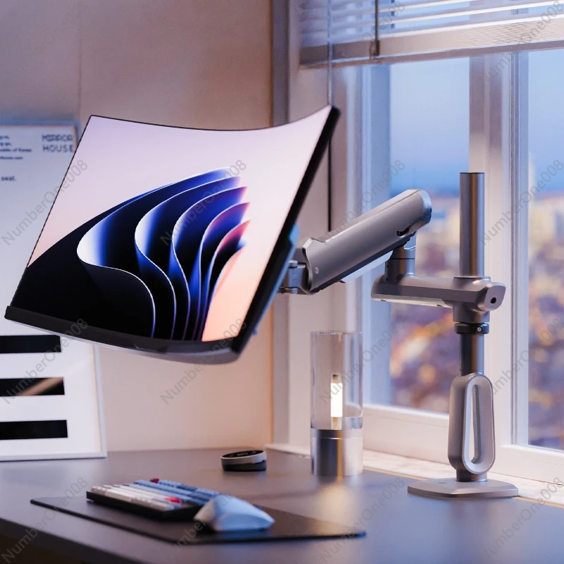 A7 27-50 inci Muyun Gray Gaming RGB Mechanical Arm Gaming Monitor Stand yang Dapat Disesuaikan Tingginya dengan Kapasitas Beban 18kg