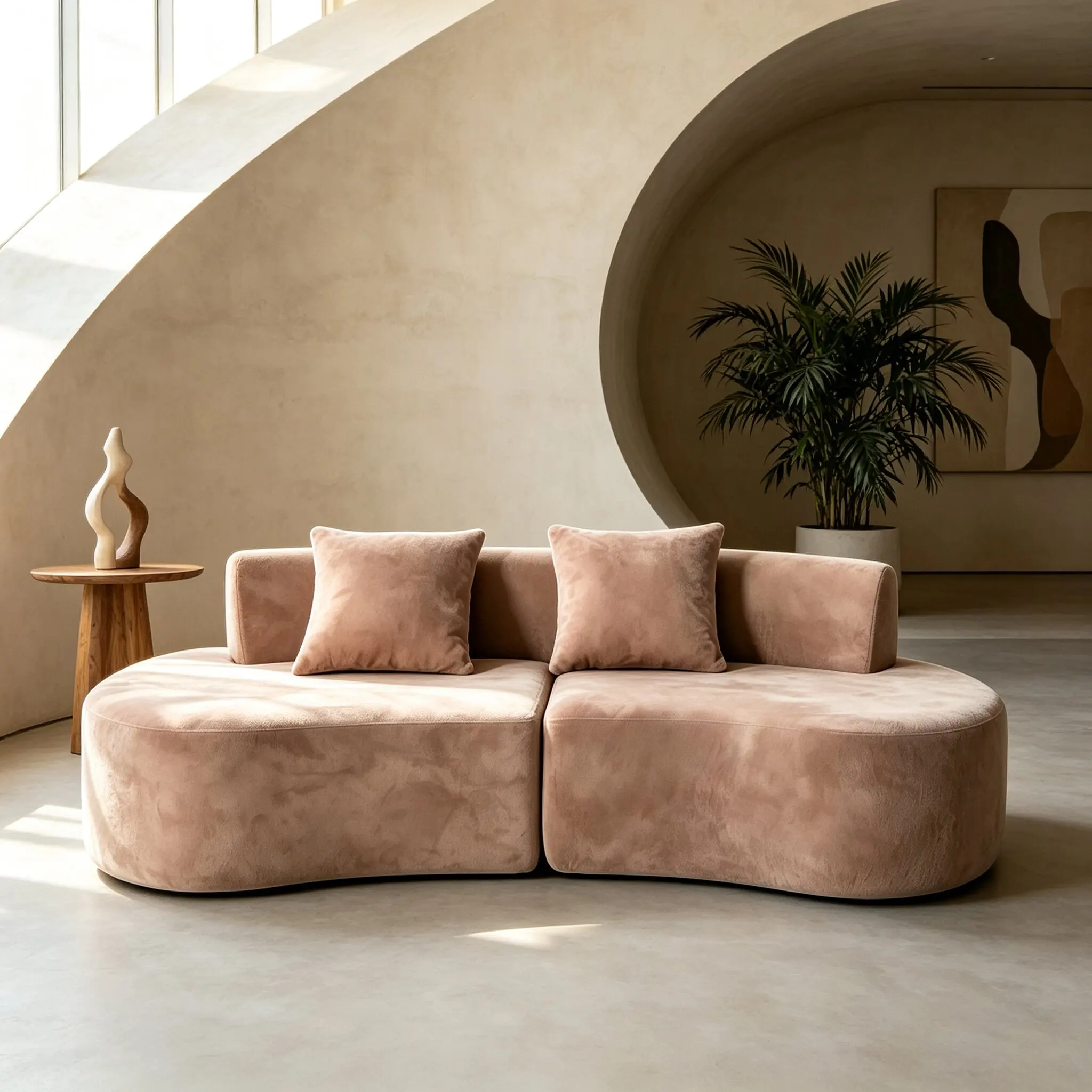 Vacuum Compressed Modular Fabric Sofa, Plush Soft Touch Upholstery Sofa, OEM & ODM Home Furniture for Commercial Use