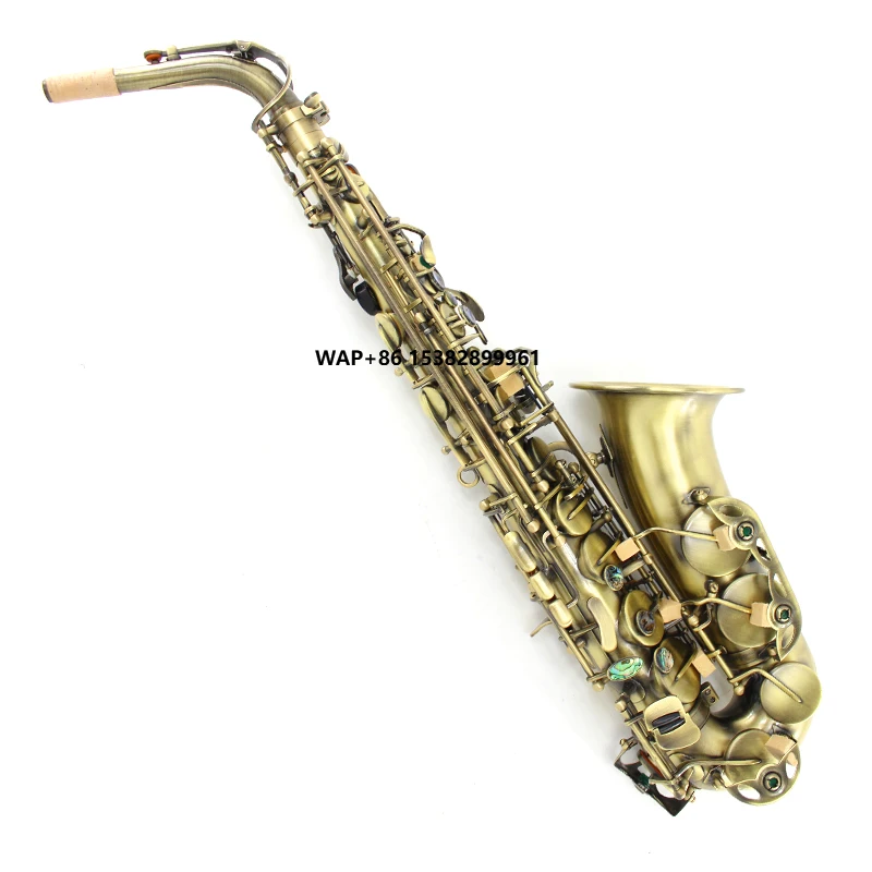 

Retro Series E-flat Alto Saxophone Wind Instrument Deep Sea Abalone Clasp Bronze and Blue