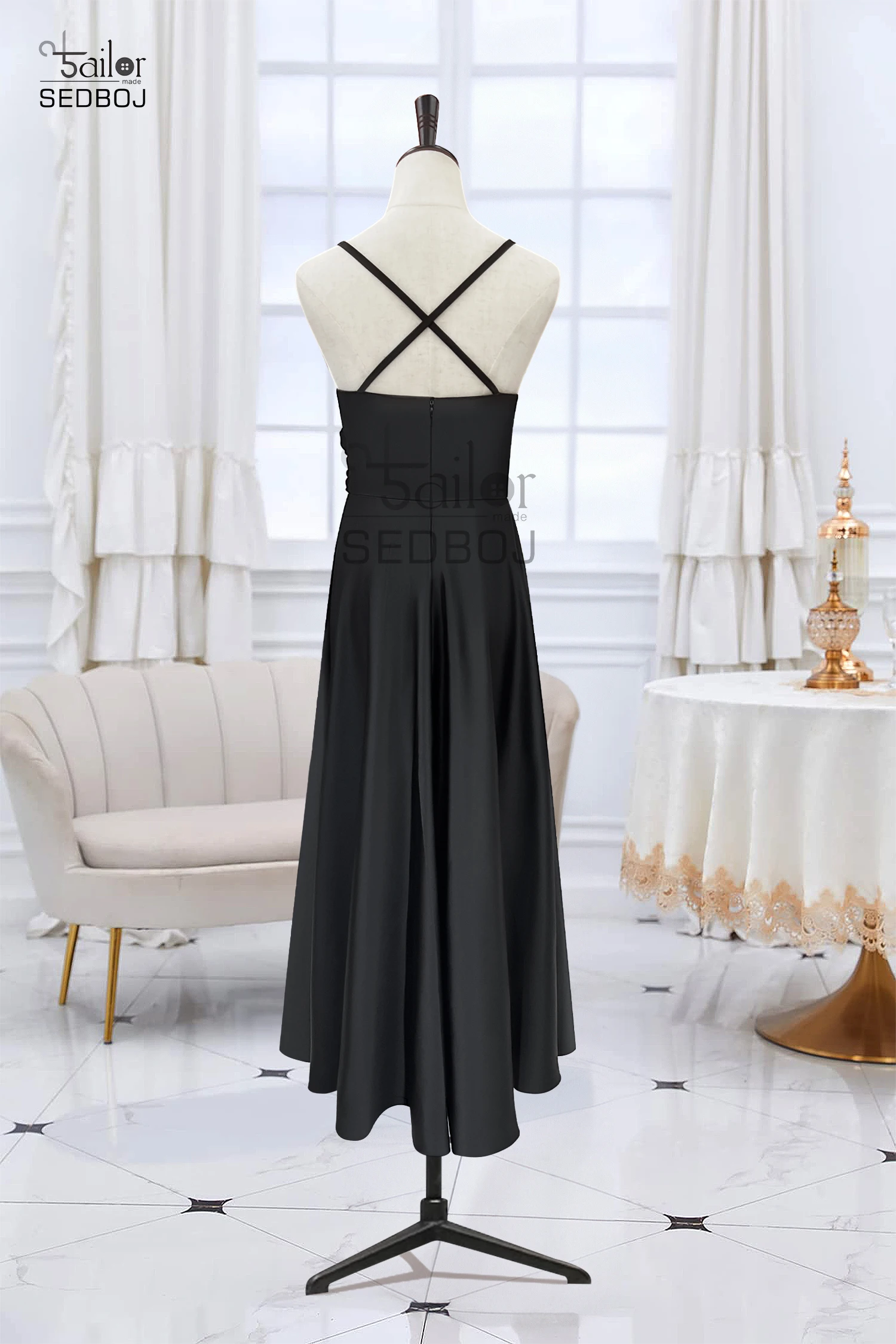 Tourist vacation style camisole dress with women's pleated design slanted slit niche slim fit slimming A-line long skirt