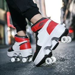 Fashion Shoes With Wheels Women's Adjustable Rolling Skates Shoe Sneakers With Wheels