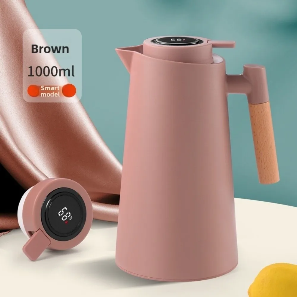 

New Temperature Display Vacuum Thermal Flask with Lid 1 L Smart Thermos Glass Liner Large Capacity Tea Pot