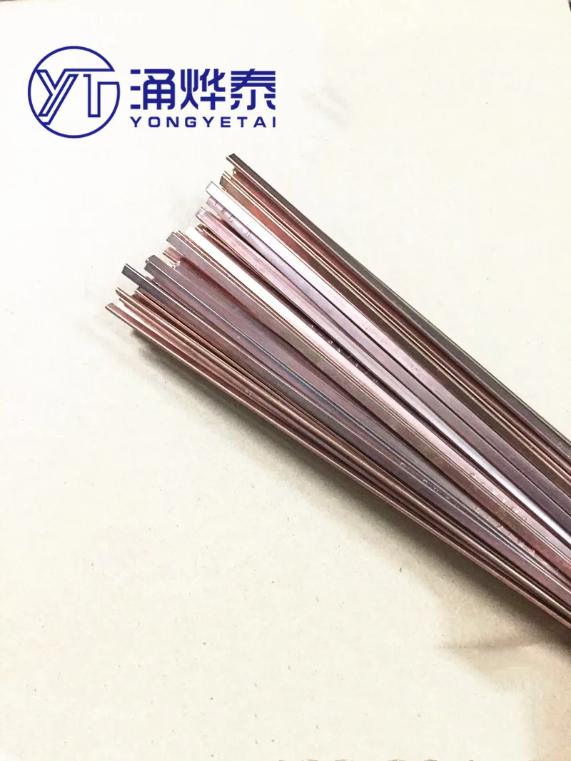YYT 5PCS 40CM Copper-phosphorus electrode red copper flat electrode copper tube silver electrode, refrigerator welding