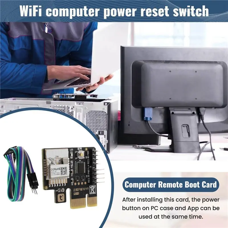 FFYY-Tuya Wifi Computer Power Reset Switch Pcie Card For PC Destop Computer,APP Remote Control,Support Google Home