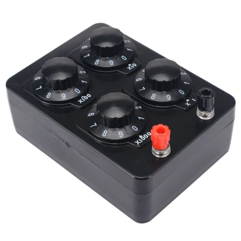 J2362 Variable Resistance Decade Box 0-9999 Ohm 1W Adjustable Resistor Box For Physics Teaching Laboratory Instrument