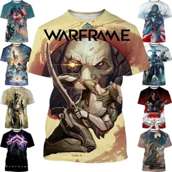 Game Warframe 3D Printed T-shirt Men's Summer Round Neck Fashion Short Sleeve Hip Hop Harajuku Casual Cosplay Men's Clothing