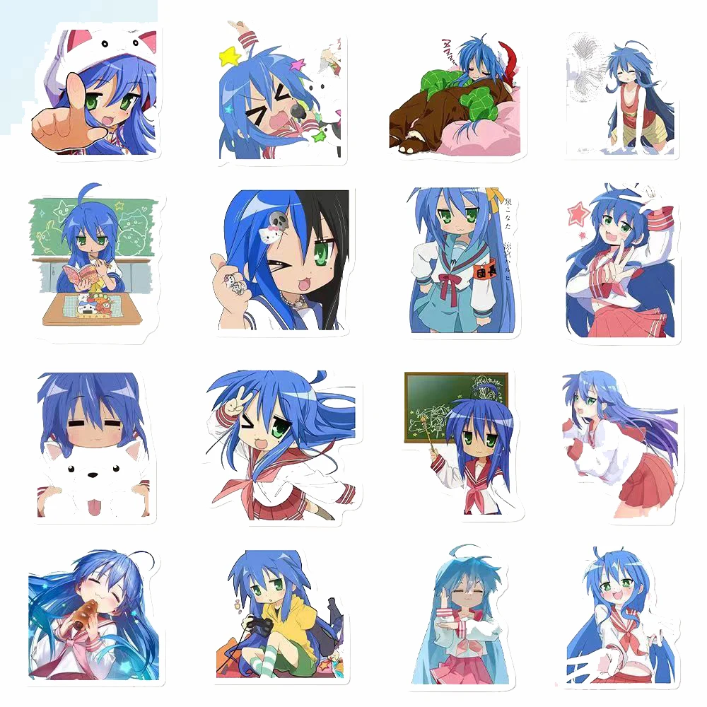 10/30/60ชิ้น Izumi konata สติ๊กเกอร์รูปดาวโชคดีน่ารักเด็กผู้หญิงการ์ตูนโน้ตบุ๊คแล็ปท็อปกระเป๋าจักรยานตกแต่งของขวัญสติกเกอร์ติดรถยนต์