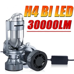 H4 Bi LED Projector Lens 30000LM Plug&Play Mini Car Bulb Canbus Auto Headlight Turbo Lamp Dual High Low Beam 12V 24V 32V