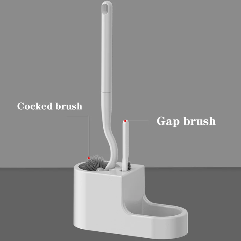 Bathroom Accessories White Toilet Brush Sets Wall-mounted Toilet Cleaning Soft Wool Long Handled No Dead End Cleaning